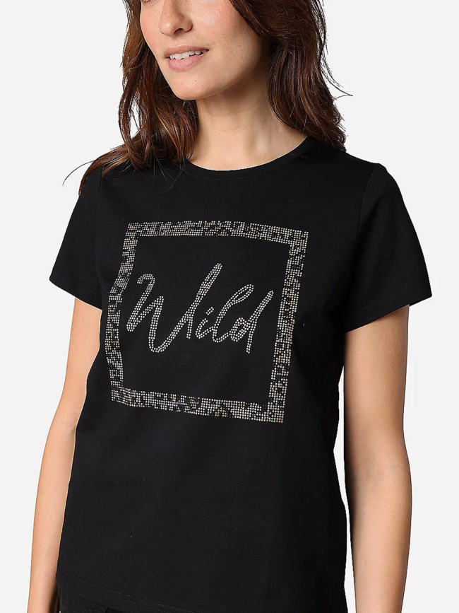 T-shirt strassy wild noir femme - Deeluxe