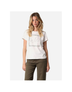 T-shirt strassy wild blanc femme - Deeluxe
