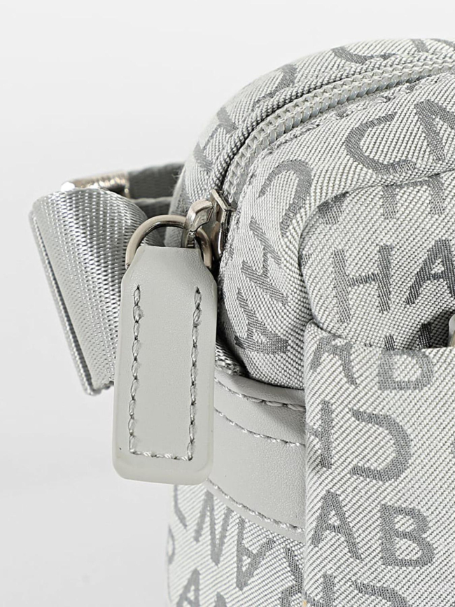 Sacoche en tissu logoté gris homme - Chabrand