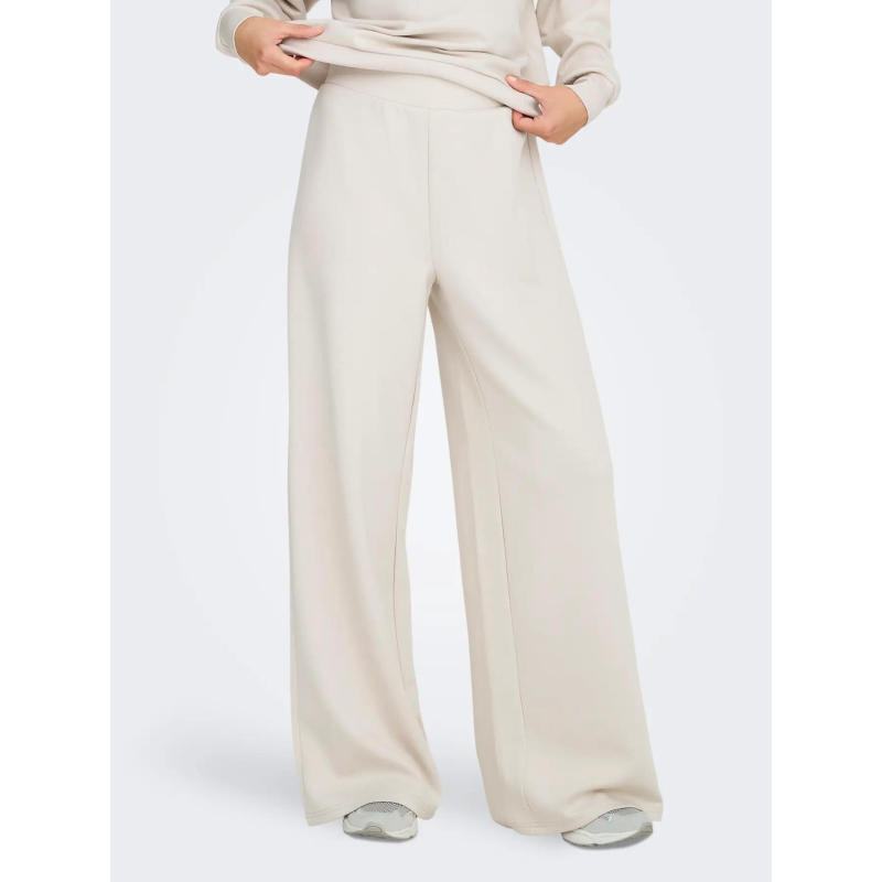 Pantalon jogging ample onplouge life wide beige femme - Only