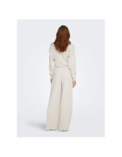 Pantalon jogging ample onplouge life wide beige femme - Only
