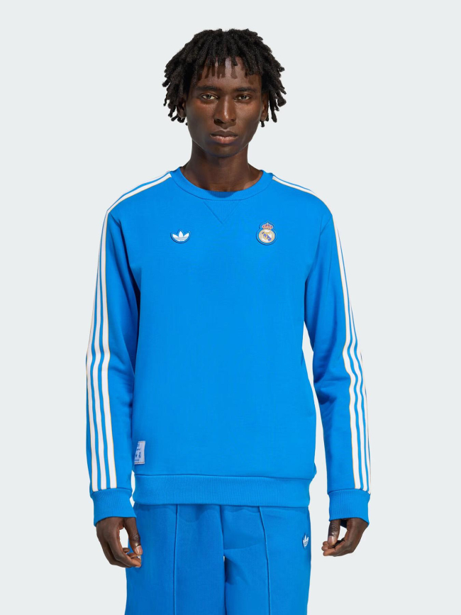 Sweat à col rond real madrid terrace icon bleu homme - Adidas