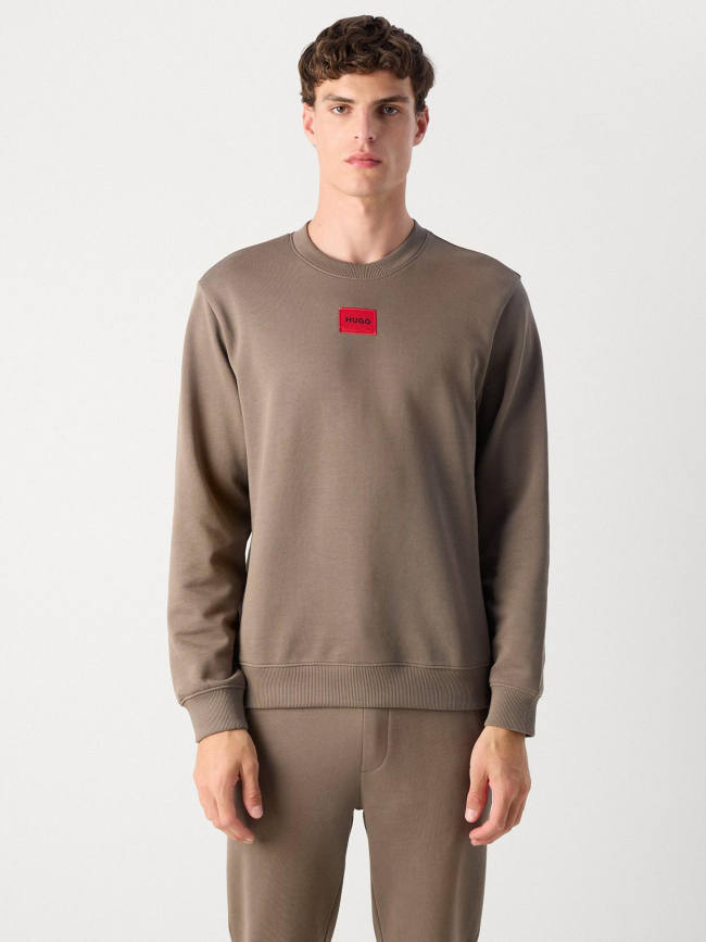 Sweat à col rond diragol kaki homme - Hugo