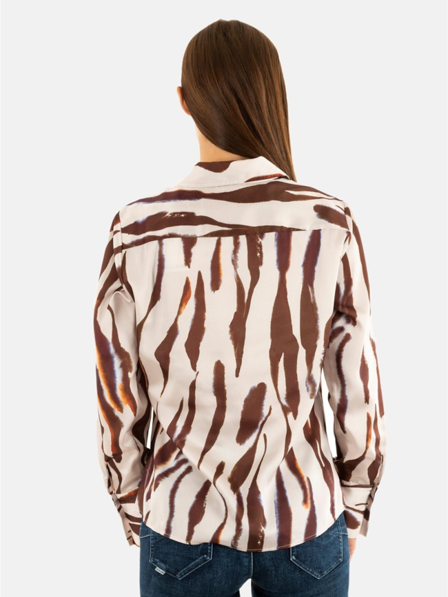 Chemise regular à imprimé animal marron femme - Salsa
