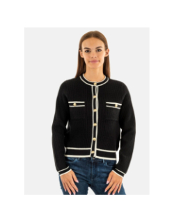 Cardigan à boutons dorées noir femme - Salsa