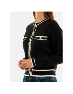 Cardigan à boutons dorées noir femme - Salsa