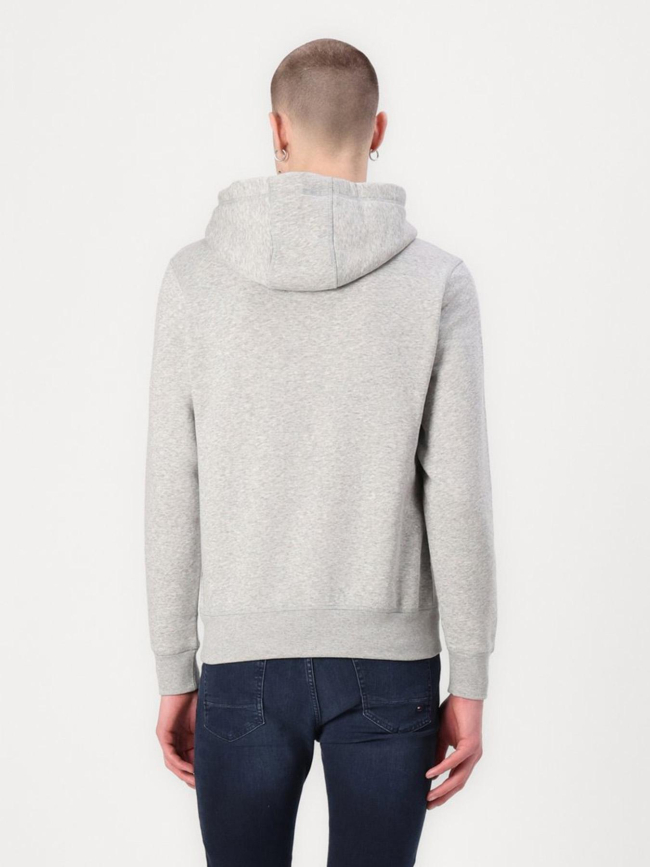 Sweat à capuche chiné logo gris homme - Tommy Hilfiger