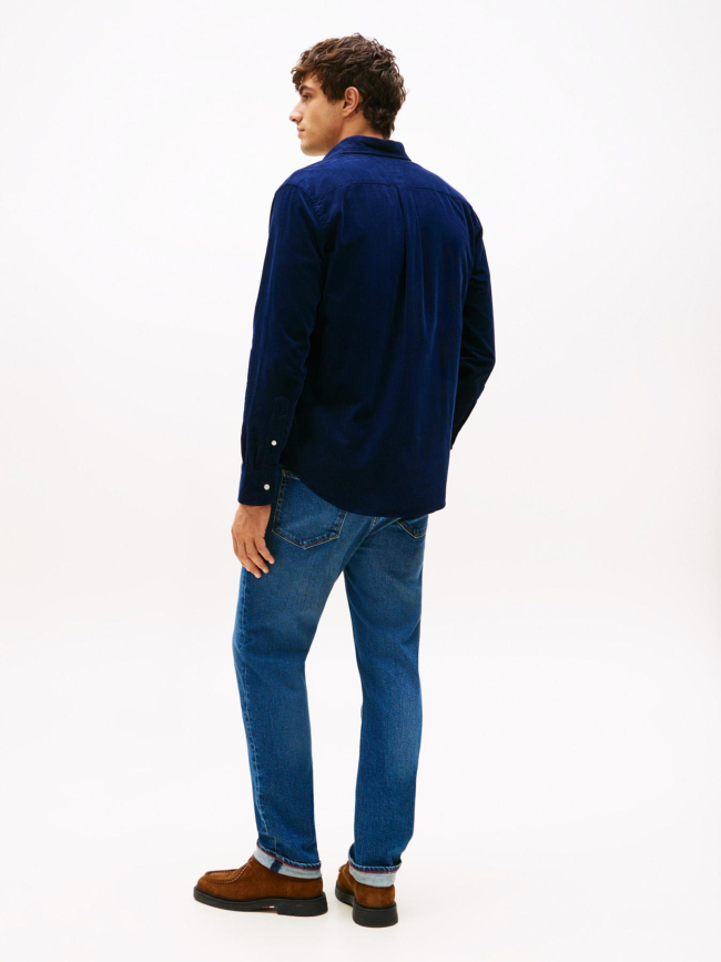 Chemise à manches longues en velours côtelé bleu homme - Tommy Hilfiger