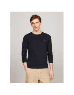 T-shirt stretch à manches longues slim fit bleu marine homme - Tommy Hilfiger
