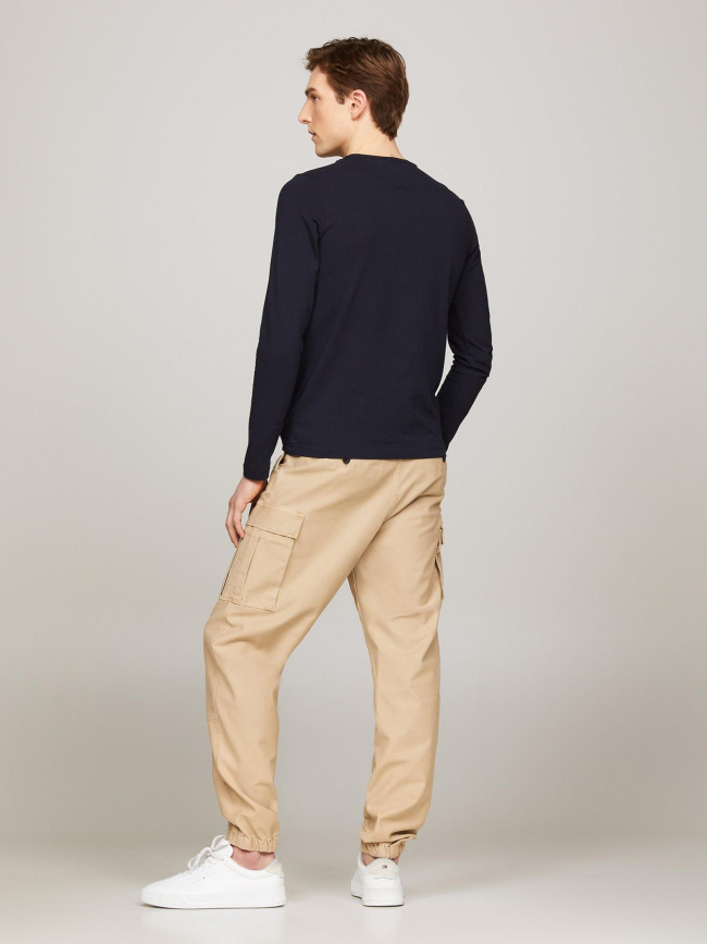 T-shirt stretch à manches longues slim fit bleu marine homme - Tommy Hilfiger