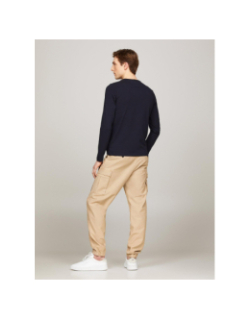 T-shirt stretch à manches longues slim fit bleu marine homme - Tommy Hilfiger