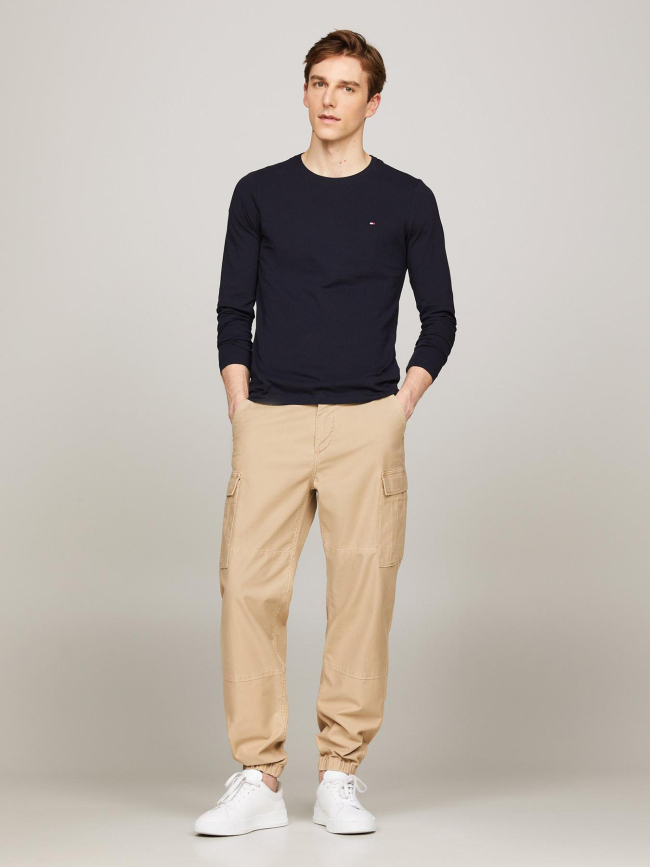 T-shirt stretch à manches longues slim fit bleu marine homme - Tommy Hilfiger
