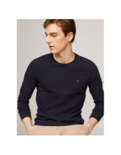 T-shirt stretch à manches longues slim fit bleu marine homme - Tommy Hilfiger