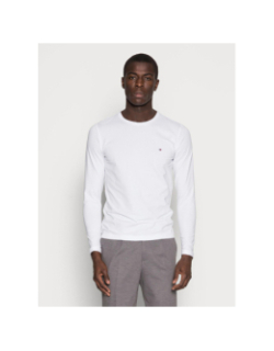T-shirt stretch à manches longues slim fit blanc homme - Tommy Hilfiger