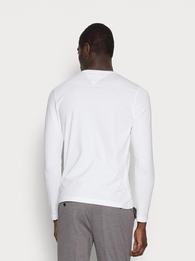 T-shirt stretch à manches longues slim fit blanc homme - Tommy Hilfiger
