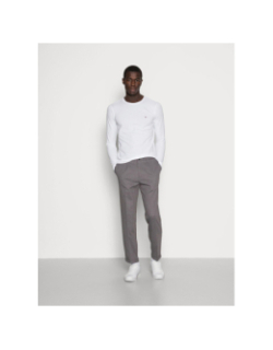 T-shirt stretch à manches longues slim fit blanc homme - Tommy Hilfiger