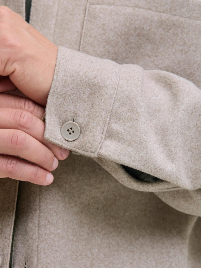 Surchemise jjjerry beige homme - Jack & Jones