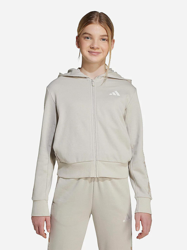 Sweat à capuche zippé anml 3s ft beige fille - Adidas