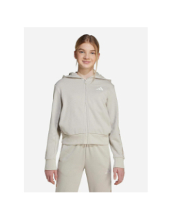 Sweat à capuche zippé anml 3s ft beige fille - Adidas