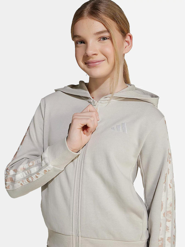 Sweat à capuche zippé anml 3s ft beige fille - Adidas