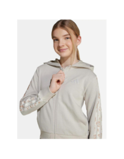 Sweat à capuche zippé anml 3s ft beige fille - Adidas