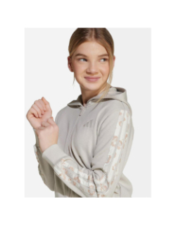 Sweat à capuche zippé anml 3s ft beige fille - Adidas