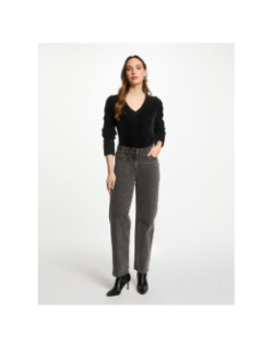 Pull en maille duveteuse moove noir femme - Morgan