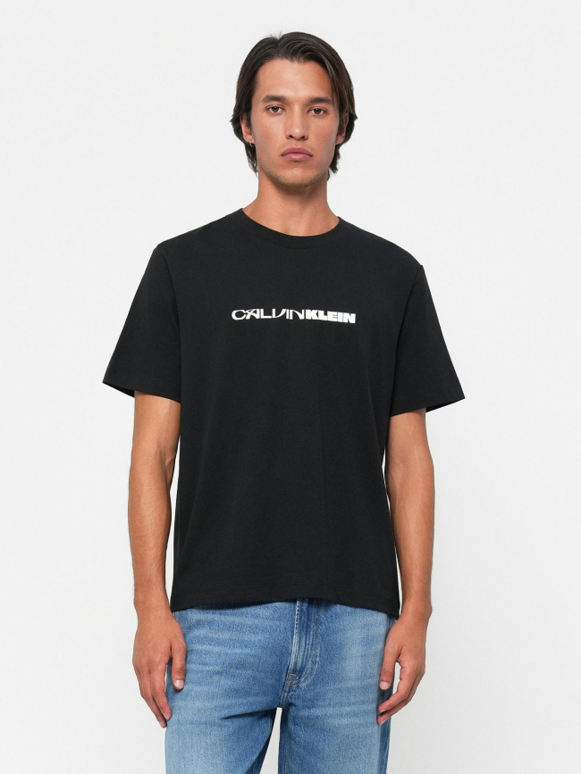 T-shirt relaxed à imprimé graphique noir homme - Calvin Klein Jeans