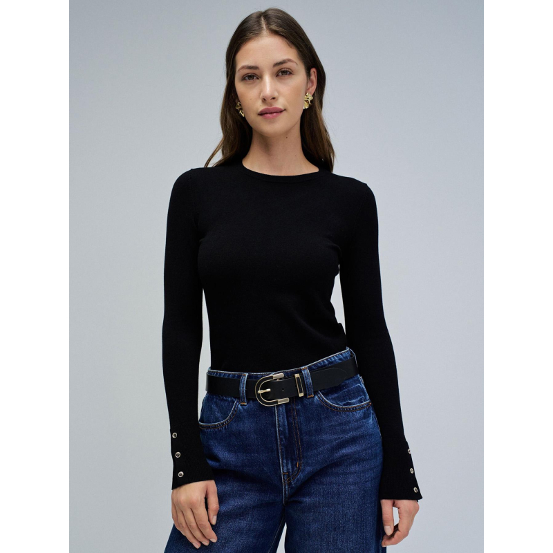 Pull slim à manches longues basic noir femme - Salsa