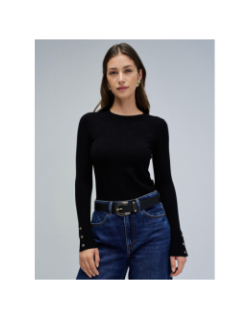 Pull slim à manches longues basic noir femme - Salsa