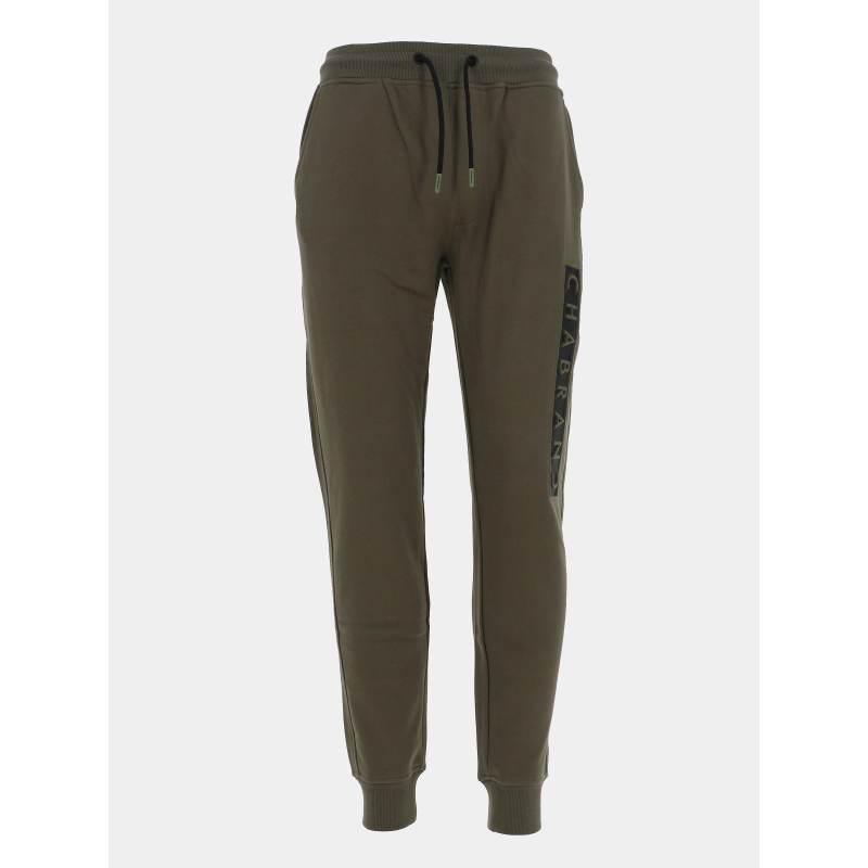 Pantalon jogging logo cadre relief vertical kaki homme - Chabrand