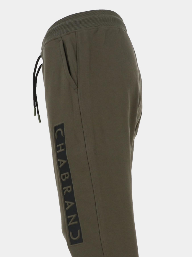 Pantalon jogging logo cadre relief vertical kaki homme - Chabrand