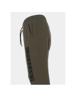 Pantalon jogging logo cadre relief vertical kaki homme - Chabrand