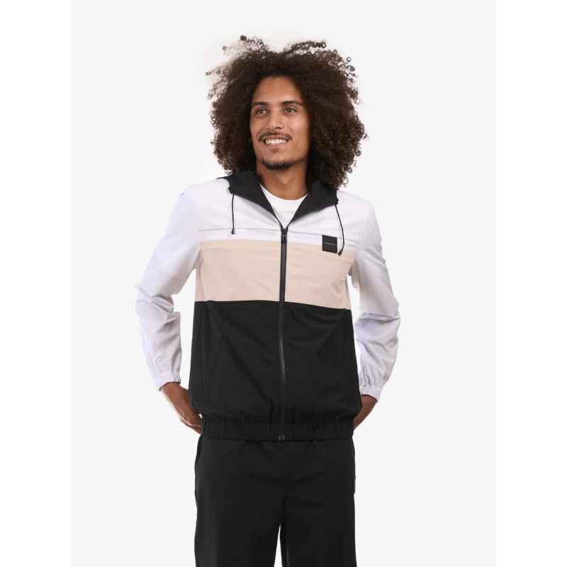 Veste de survêtement zippé beige et noir homme - Chabrand