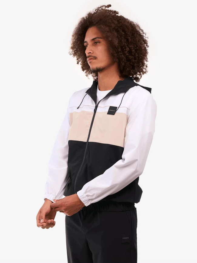 Veste de survêtement zippé beige et noir homme - Chabrand