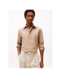 Chemise solid heritage oxford beige homme - Tommy Hilfiger
