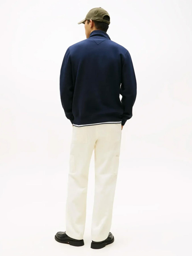 Pull en molleton zippé noir homme - Tommy Hilfiger