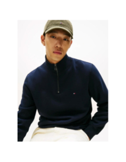 Pull en molleton zippé noir homme - Tommy Hilfiger