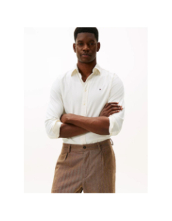Chemise en flanelle th flex beige homme - Tommy Hilfiger