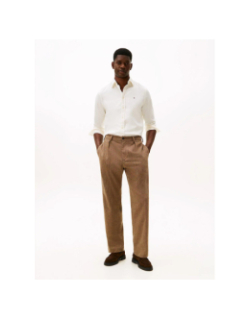 Chemise en flanelle th flex beige homme - Tommy Hilfiger