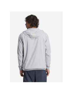 Veste de sport zippé à capuche tech app gris homme - Adidas