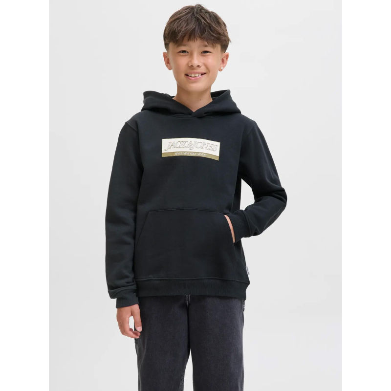 Sweat à capuche jorinwood noir garçon - Jack & Jones