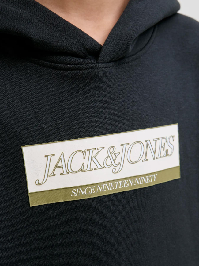 Sweat à capuche jorinwood noir garçon - Jack & Jones