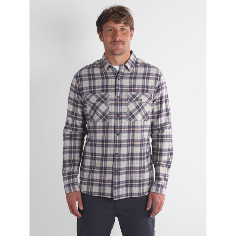 Chemise à carreaux tissé cliff beige homme - Oxbow