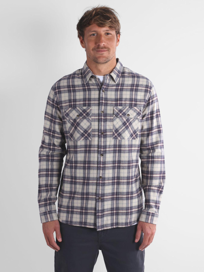 Chemise à carreaux tissé cliff beige homme - Oxbow