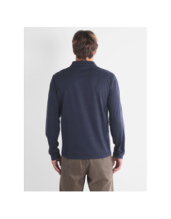 Polo texturé à manches longues naval bleu marine homme - Oxbow