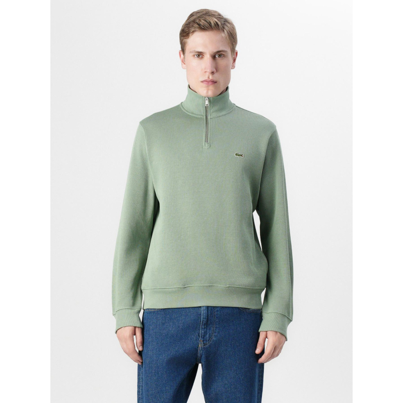 Sweat à col zippé vert homme - Lacoste