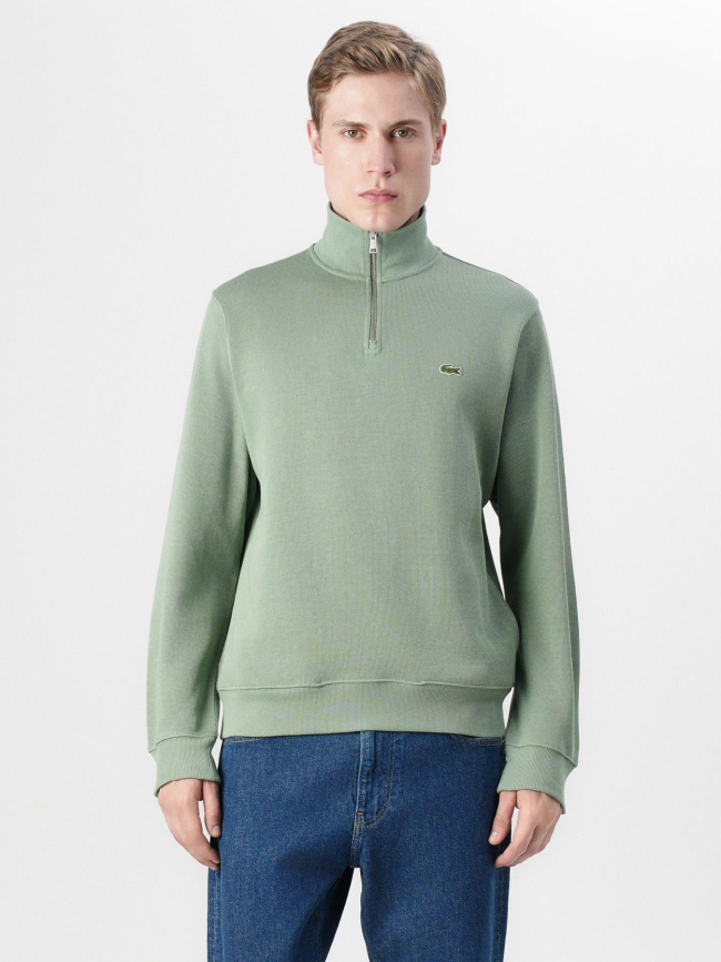 Sweat à col zippé vert homme - Lacoste
