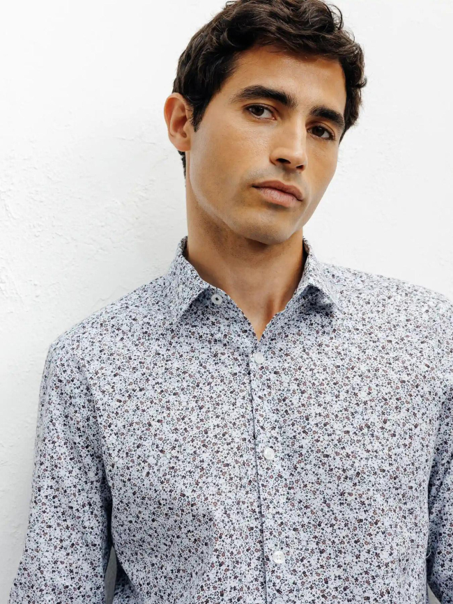 Chemise à manches longues floral mindy bleu homme - Izac