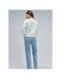 Sweat à motifs jacquard brillant blanc femme - Salsa